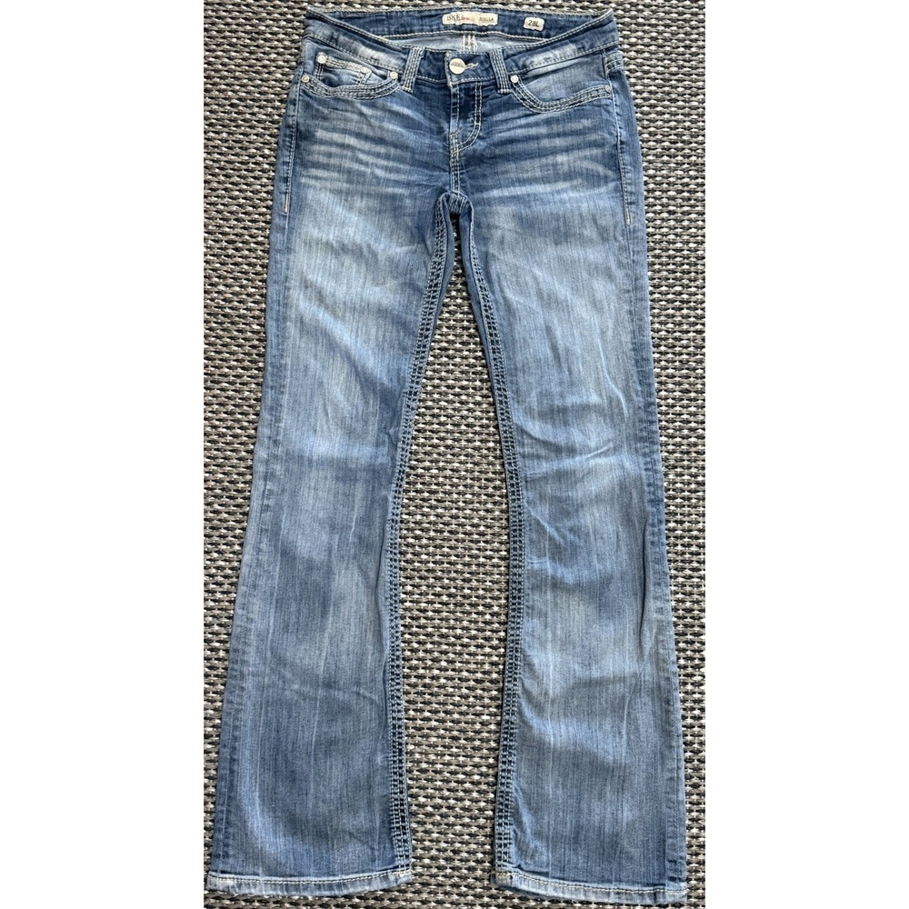 BKE Stella Women's Slim Fit Low Rise Bootcut Denim Medium Wash Jeans 28 Long